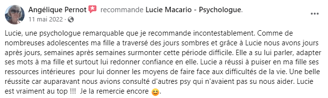Avis Lucie Macario Psychologue Hyères